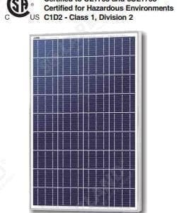 100W 12VDC Solar Panel Rated for Class 1 Division 2 Environments