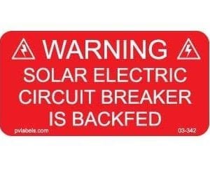 solar warning label